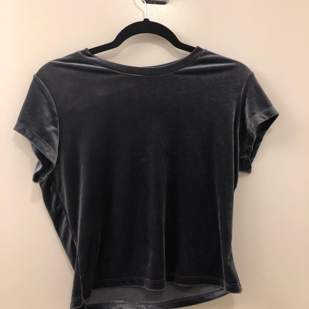 90S WOMENS SILVER VELVET TEE